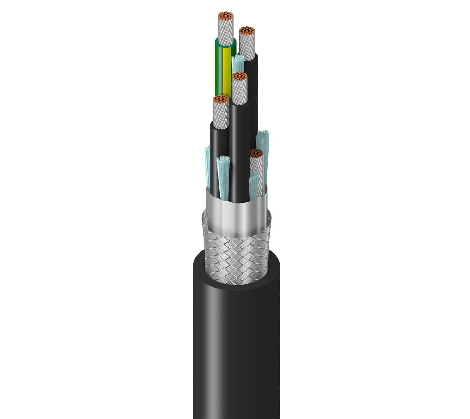 Cable para variador VFD Belden 29500, 16 AWG, 3 conductores, apantallado, 1000 V, norma TC-ER — Surtilec
