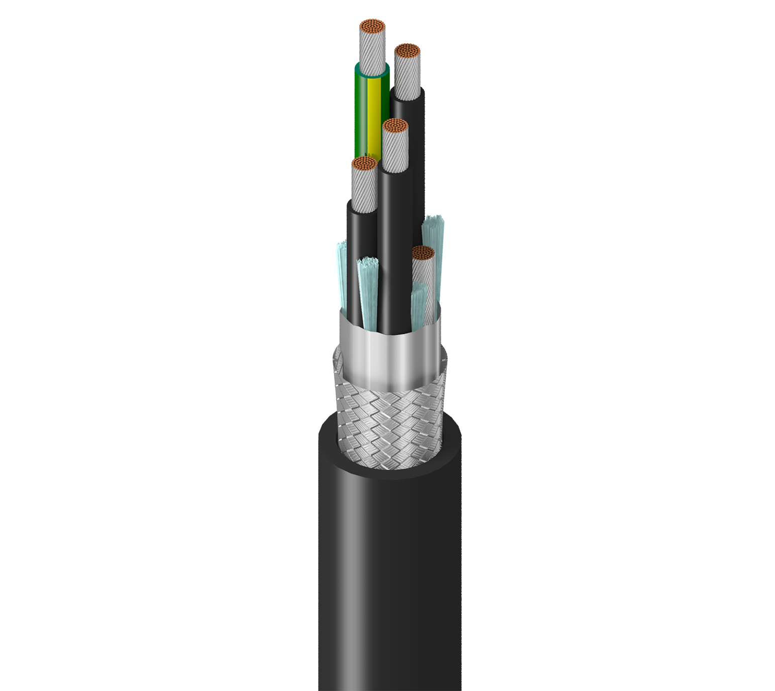 Cable para variador VFD Belden 29502, 12 AWG, 3 conductores, apantallado, 1000 V, norma TC-ER — Surtilec