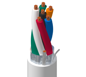 Cable de control Belden 6304FE, 18 AWG, 6 conductores, apantallado, 300 V, norma CMP — Surtilec