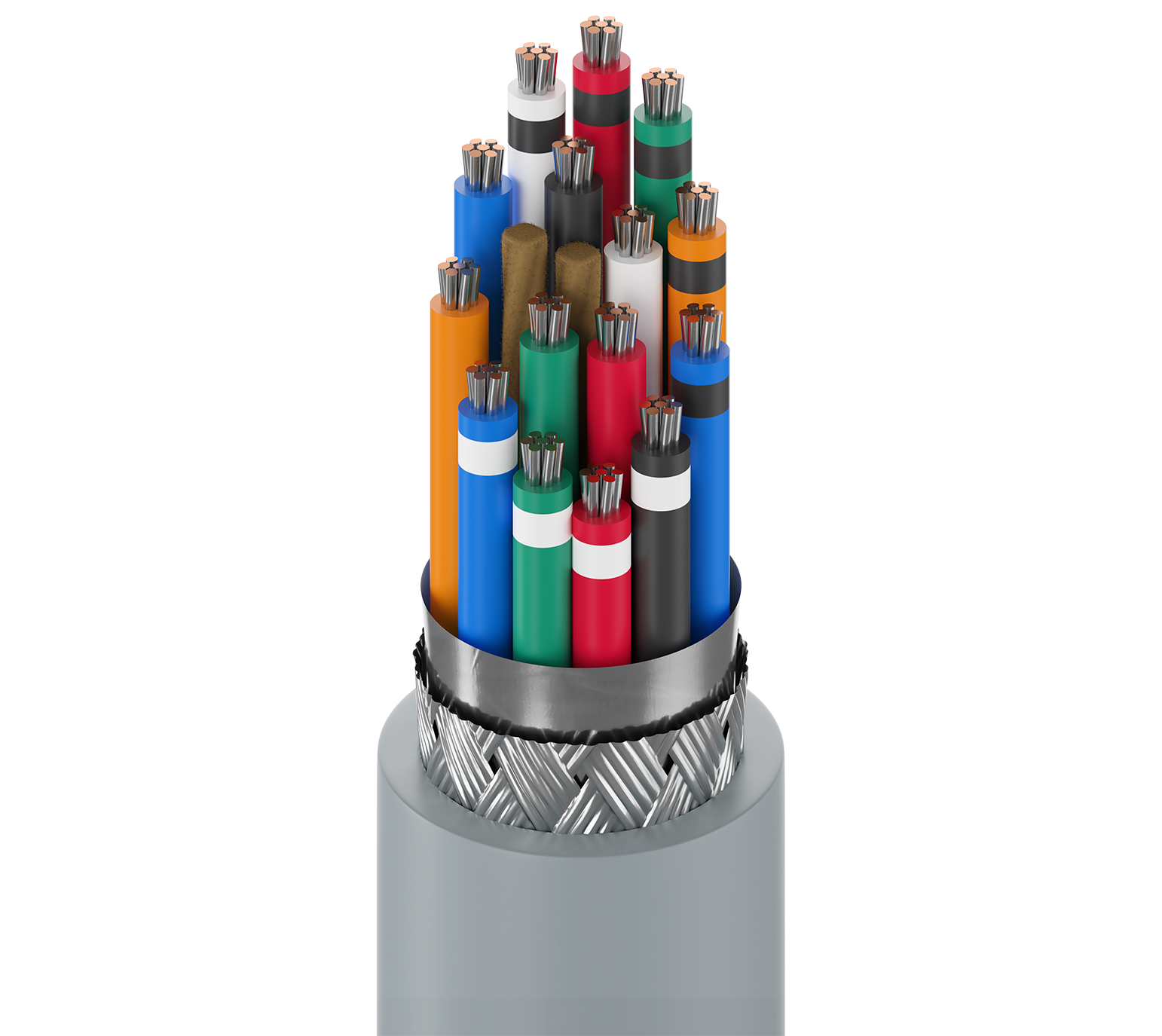 Cable de control Belden 9947, 22 AWG, 15 conductores, apantallado, 300 V, norma NEC Art. 800 CMG — Surtilec